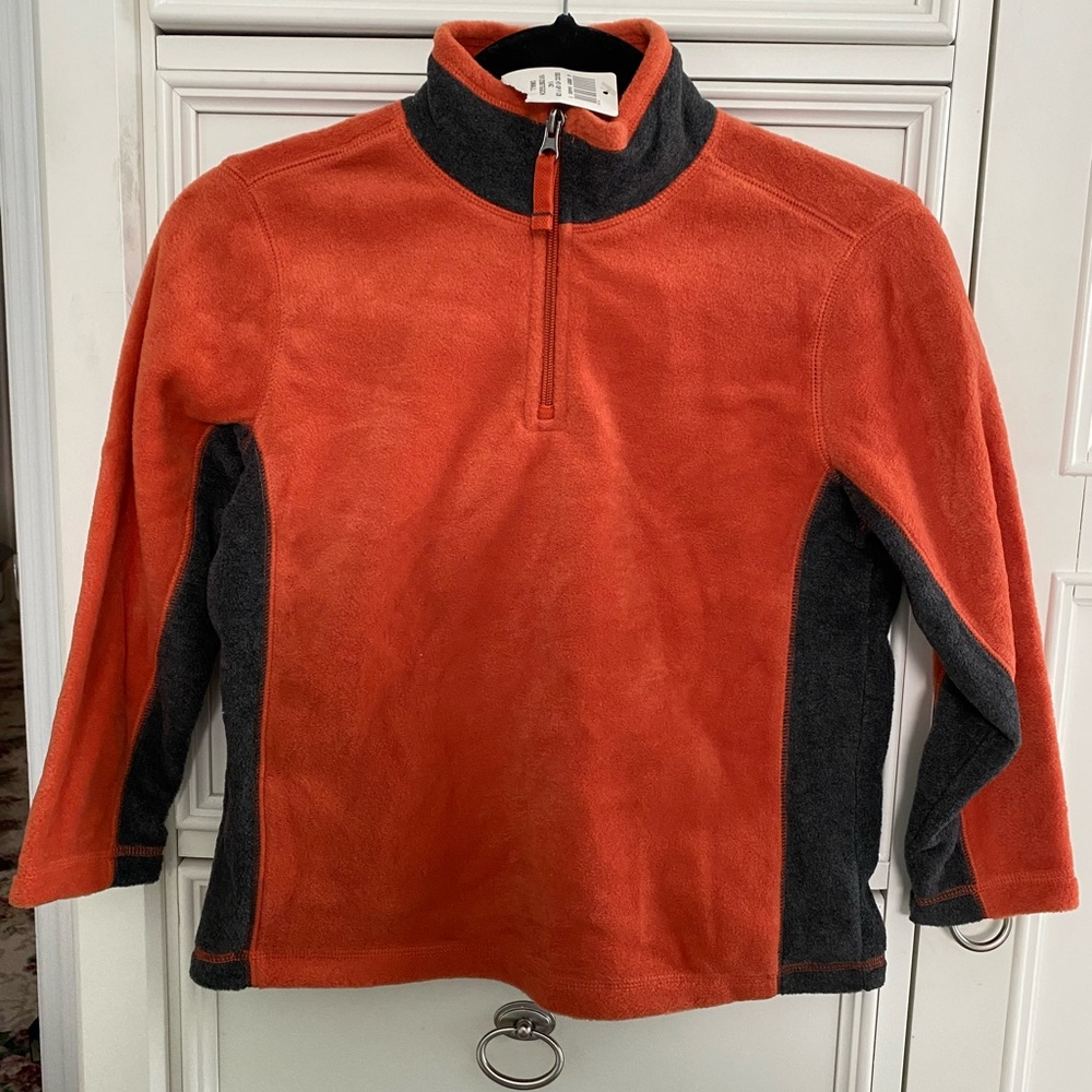 Foot Locker Kids NWT Pullover Sweatshirt Orange Size Small 6/7 Front Half Zipper